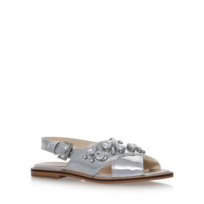 Silver 'Ostina3' flat sandals